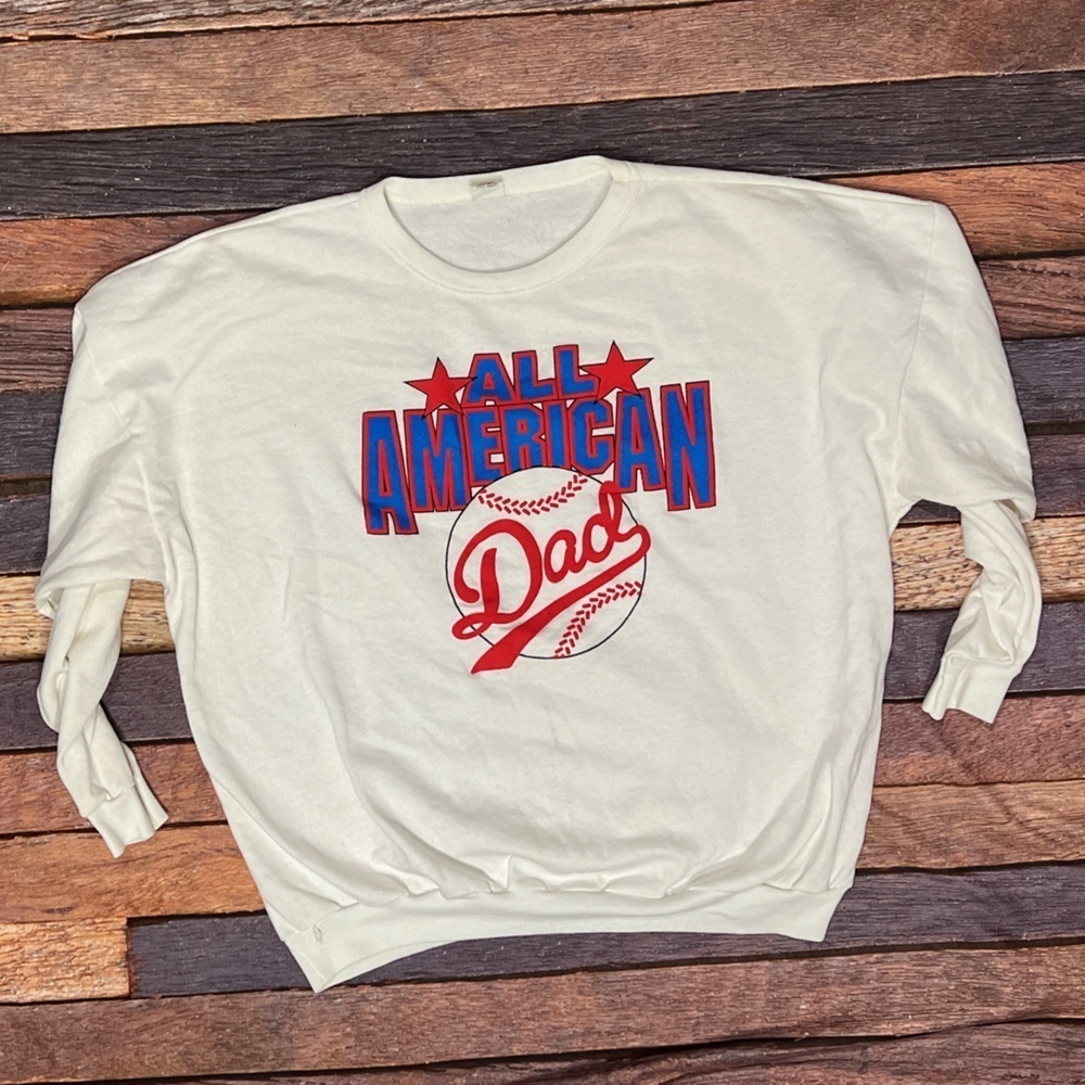 Vintage 1980s All American Dad Father Day Gift Best Dad 80s Sweatshirt